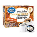 Great Value 100% Arabica Caramel Crème Coffee Pods, Medium Roast, 12 Count- 0.37 each-Pack of 4