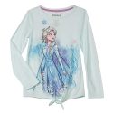 Disney Girls Frozen 2 Elsa or Anna Side Tie Long Sleeve Graphic T-Shirt