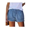FEKOAFE Women Comfy Drawstring Casual Elastic Waist Cotton Shorts with Pockets (S-2XL)