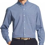IZOD Mens Mini Gingham Button Up Long Sleeve Shirt