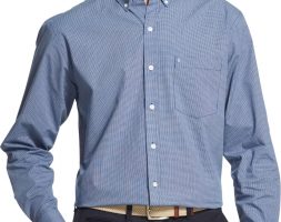 IZOD Mens Mini Gingham Button Up Long Sleeve Shirt