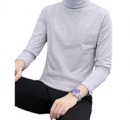 Mens Winter Basic Solid Tee for Winter Bottoming Casual Pullover Plus Size Long Sleeve Turtleneck Shirt