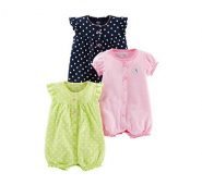Simple Joys by Carters Girls 3-Pack Snap-up Rompers